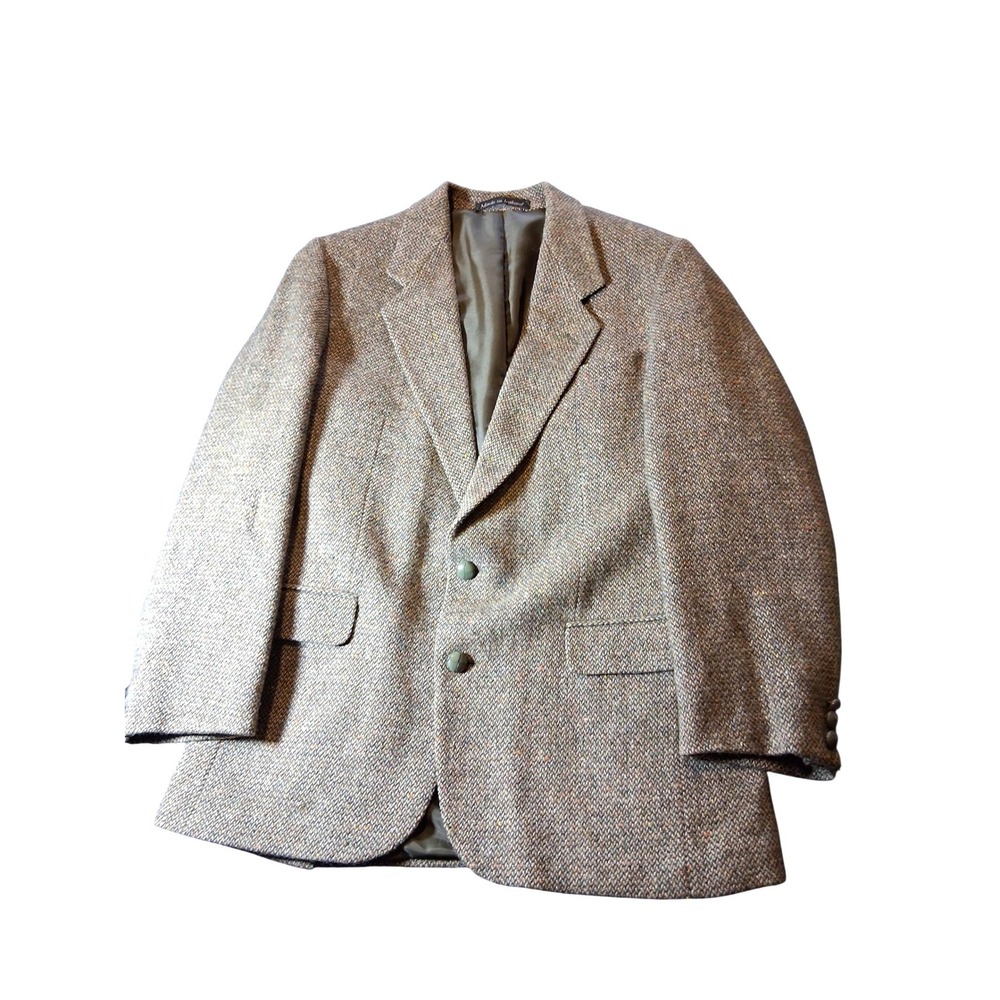 Donegal II Original Irish Wool Tweed Blazer Men 40R Brown Herringbone Sport Coat